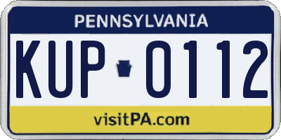 PA license plate KUP0112