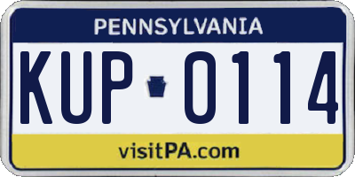 PA license plate KUP0114