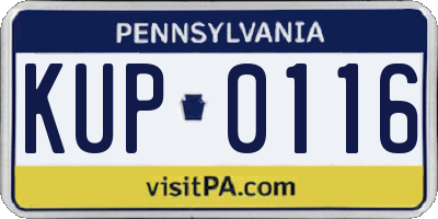PA license plate KUP0116