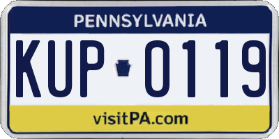 PA license plate KUP0119