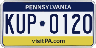 PA license plate KUP0120