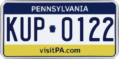 PA license plate KUP0122