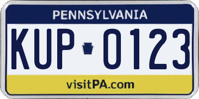 PA license plate KUP0123