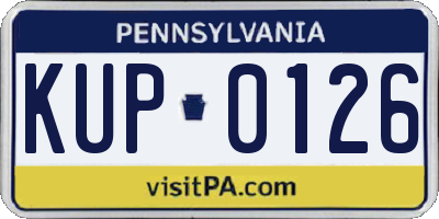PA license plate KUP0126