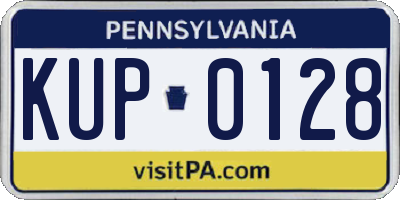 PA license plate KUP0128