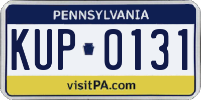 PA license plate KUP0131