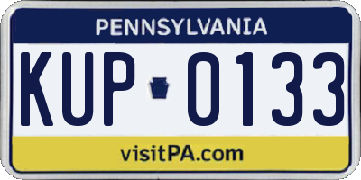 PA license plate KUP0133