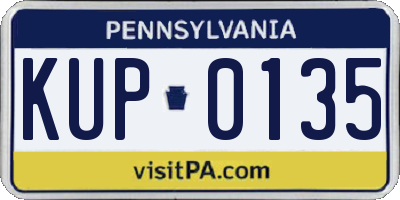 PA license plate KUP0135