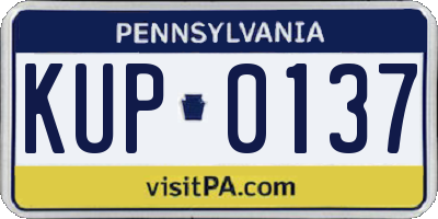 PA license plate KUP0137