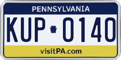 PA license plate KUP0140