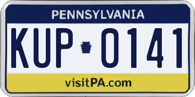 PA license plate KUP0141
