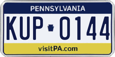 PA license plate KUP0144