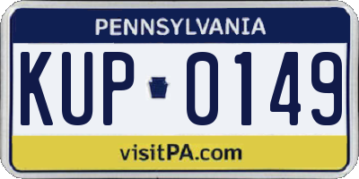 PA license plate KUP0149