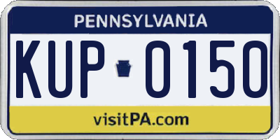PA license plate KUP0150