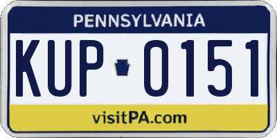PA license plate KUP0151