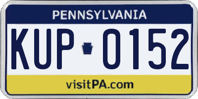 PA license plate KUP0152