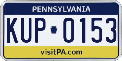 PA license plate KUP0153