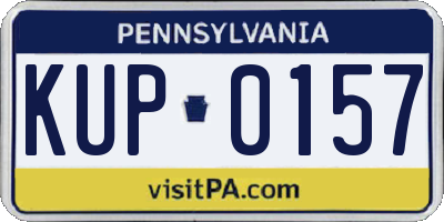 PA license plate KUP0157