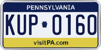 PA license plate KUP0160