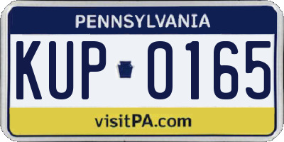 PA license plate KUP0165