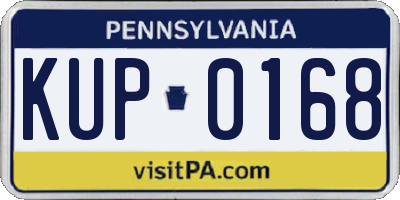PA license plate KUP0168