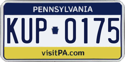 PA license plate KUP0175