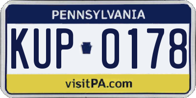 PA license plate KUP0178
