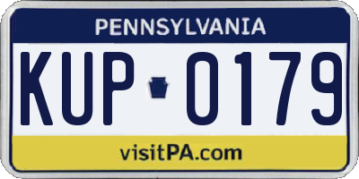 PA license plate KUP0179