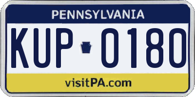 PA license plate KUP0180