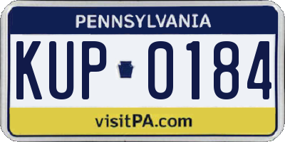 PA license plate KUP0184