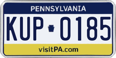 PA license plate KUP0185