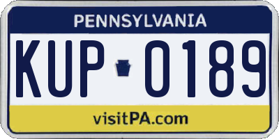 PA license plate KUP0189