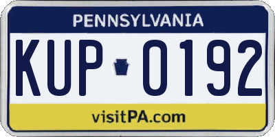 PA license plate KUP0192