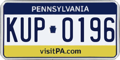 PA license plate KUP0196