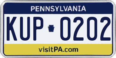 PA license plate KUP0202