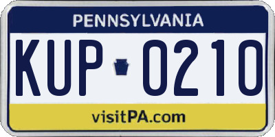 PA license plate KUP0210