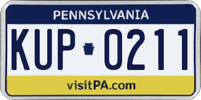 PA license plate KUP0211