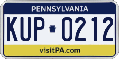 PA license plate KUP0212