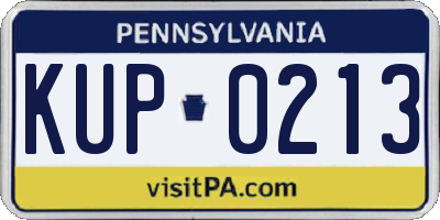 PA license plate KUP0213