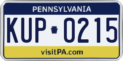 PA license plate KUP0215