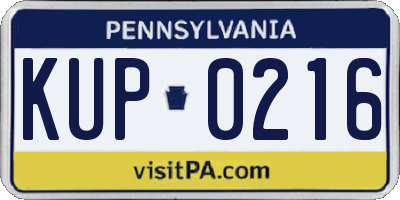 PA license plate KUP0216
