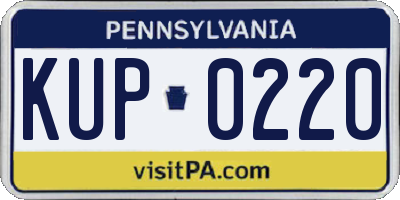 PA license plate KUP0220