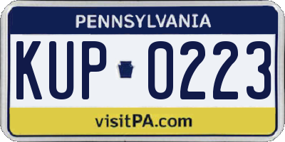PA license plate KUP0223