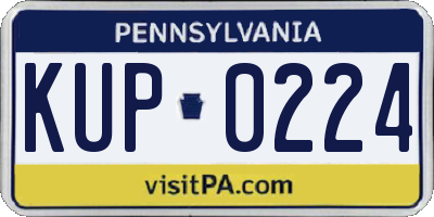 PA license plate KUP0224
