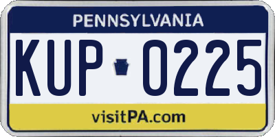 PA license plate KUP0225