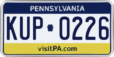 PA license plate KUP0226