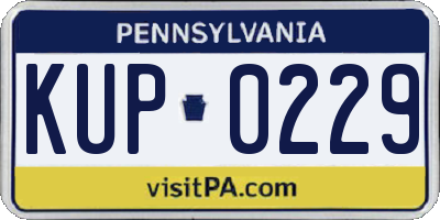 PA license plate KUP0229