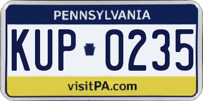 PA license plate KUP0235