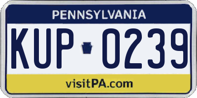 PA license plate KUP0239