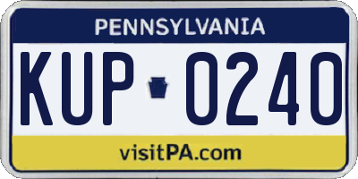 PA license plate KUP0240